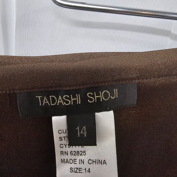 Tadashi Shoji Skirt Taffeta Brown Shimmery Maxi Goth Whimsigoth Formal 14 - Picture 7 of 10